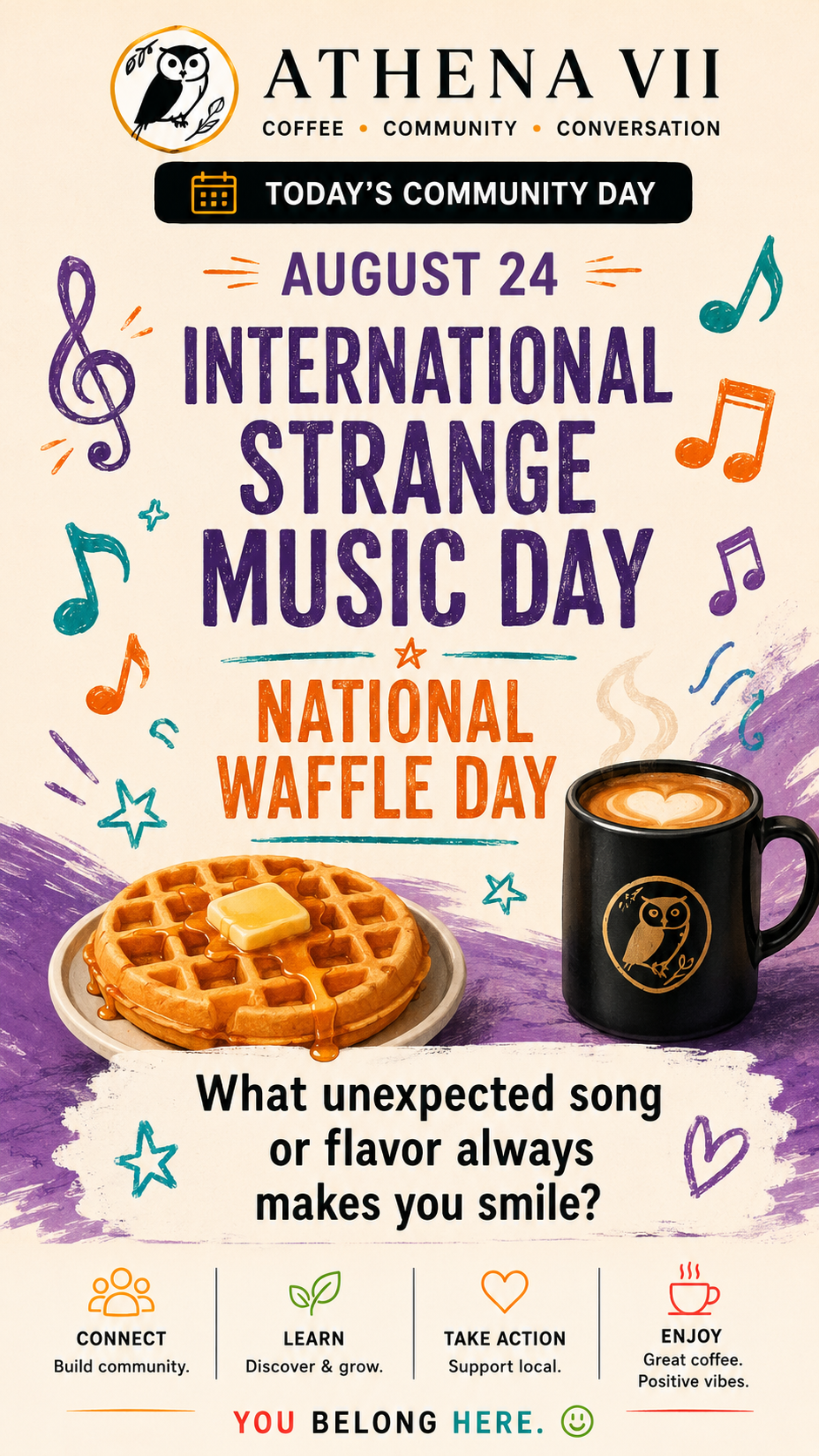 International Strange Music Day & National Waffle Day