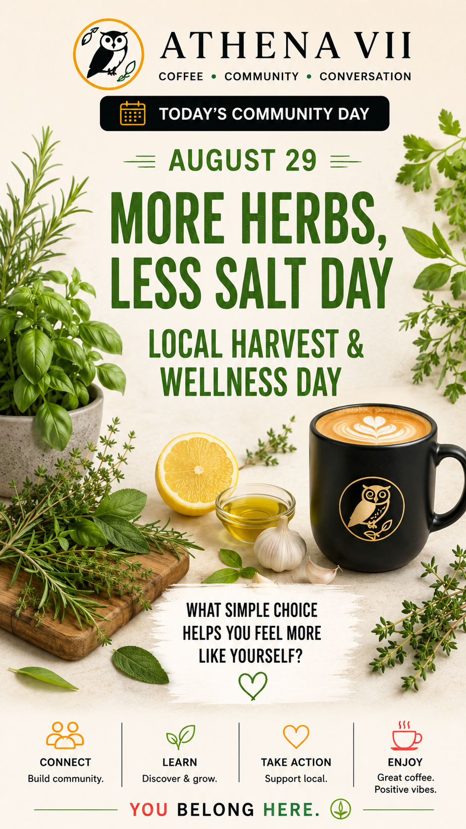 More Herbs, Less Salt Day: Local Harvest & Wellness Day