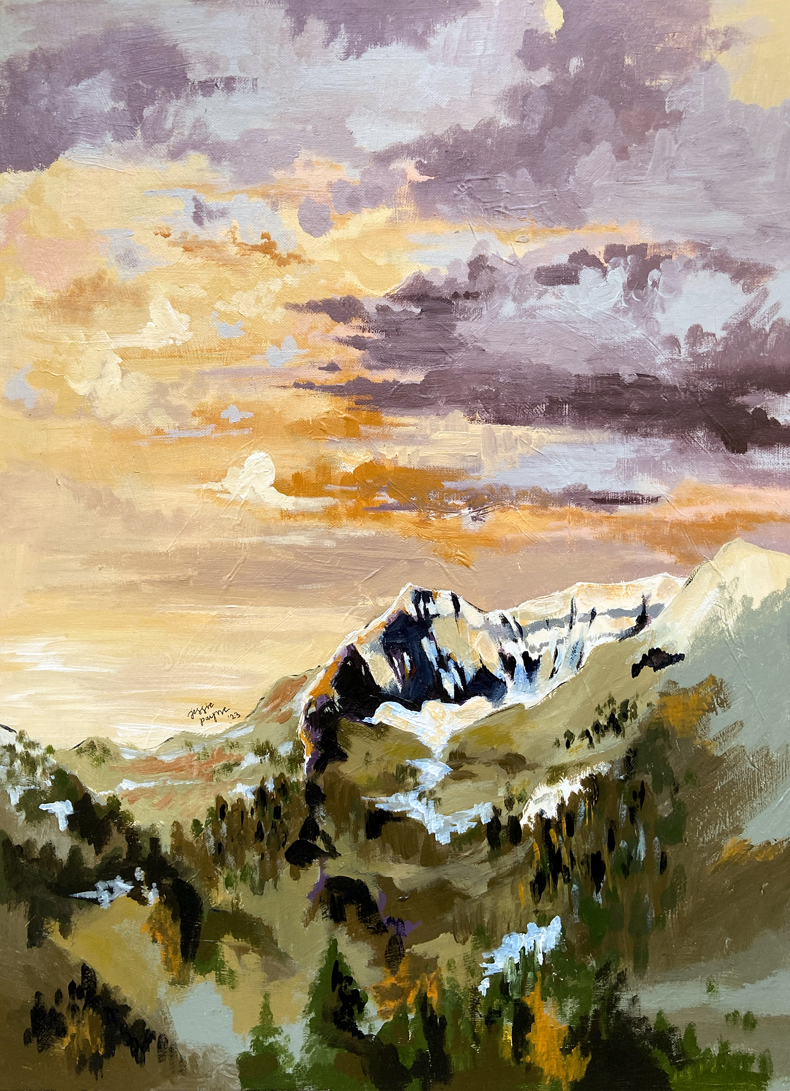 Orange Cloud, Blue Mountain Art Print